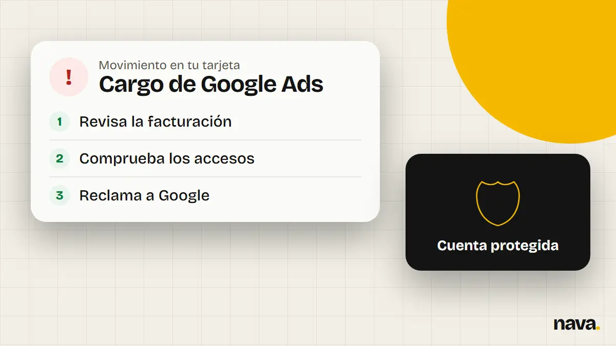 Aviso de un cargo de Google Ads que hay que revisar en la facturación