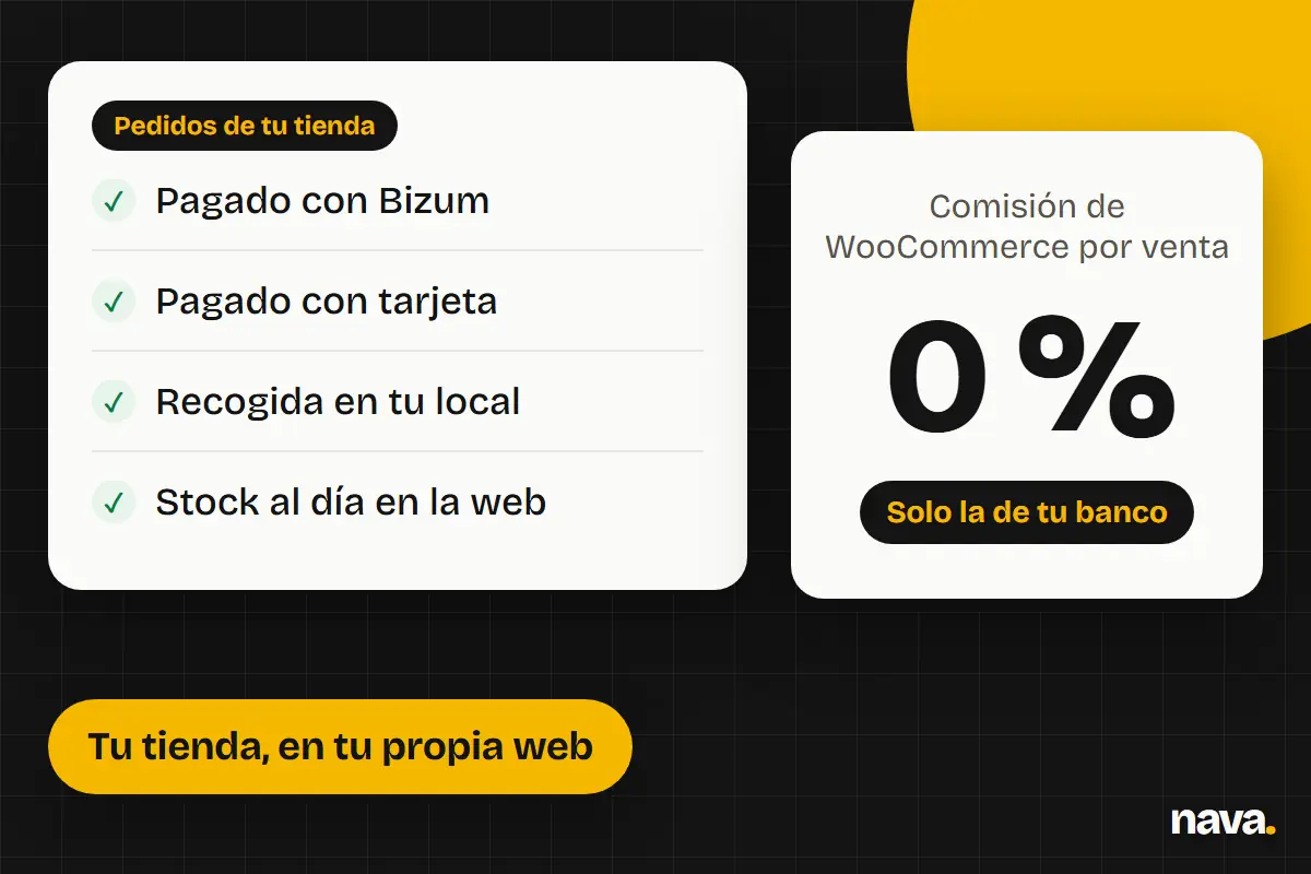 Diseño WooCommerce en Pamplona: pedidos pagados con Bizum y tarjeta, recogida en el local y 0 % de comisión de la plataforma