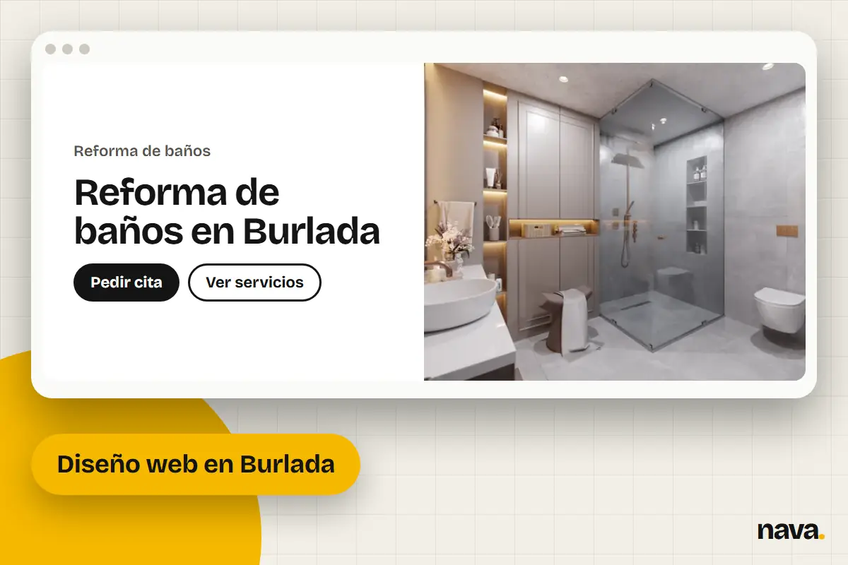 Maqueta de la web de un negocio de reforma de baños en Burlada