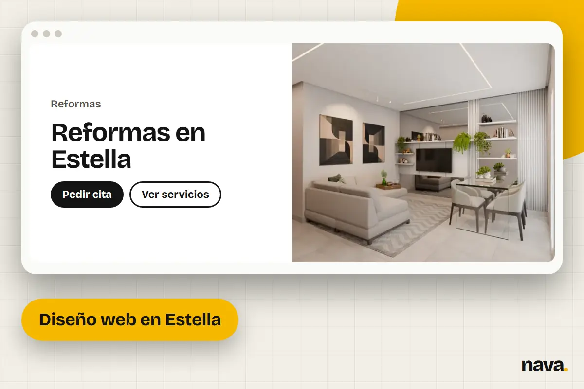 Maqueta de la web de un negocio de reformas en Estella