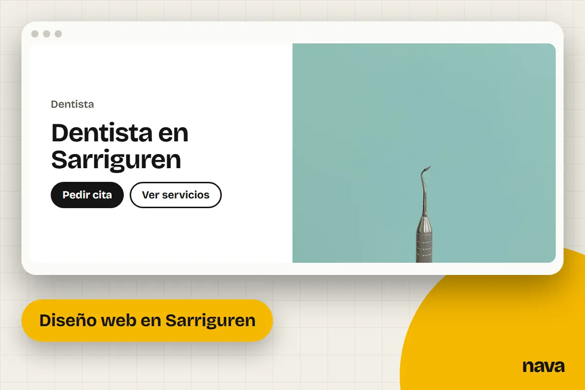 Maqueta de la web de un negocio de dentista en Sarriguren