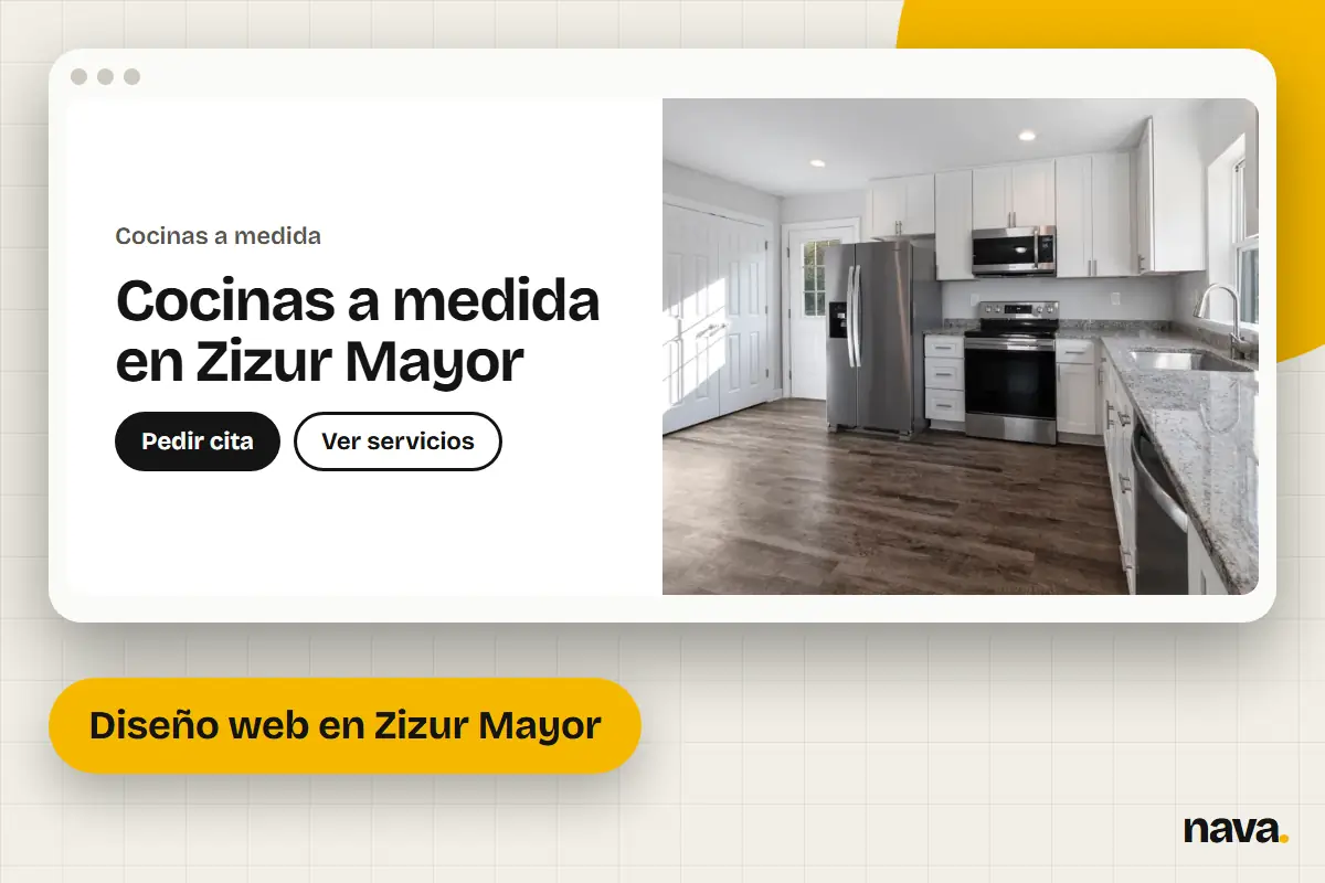 Maqueta de la web de un negocio de cocinas a medida en Zizur Mayor