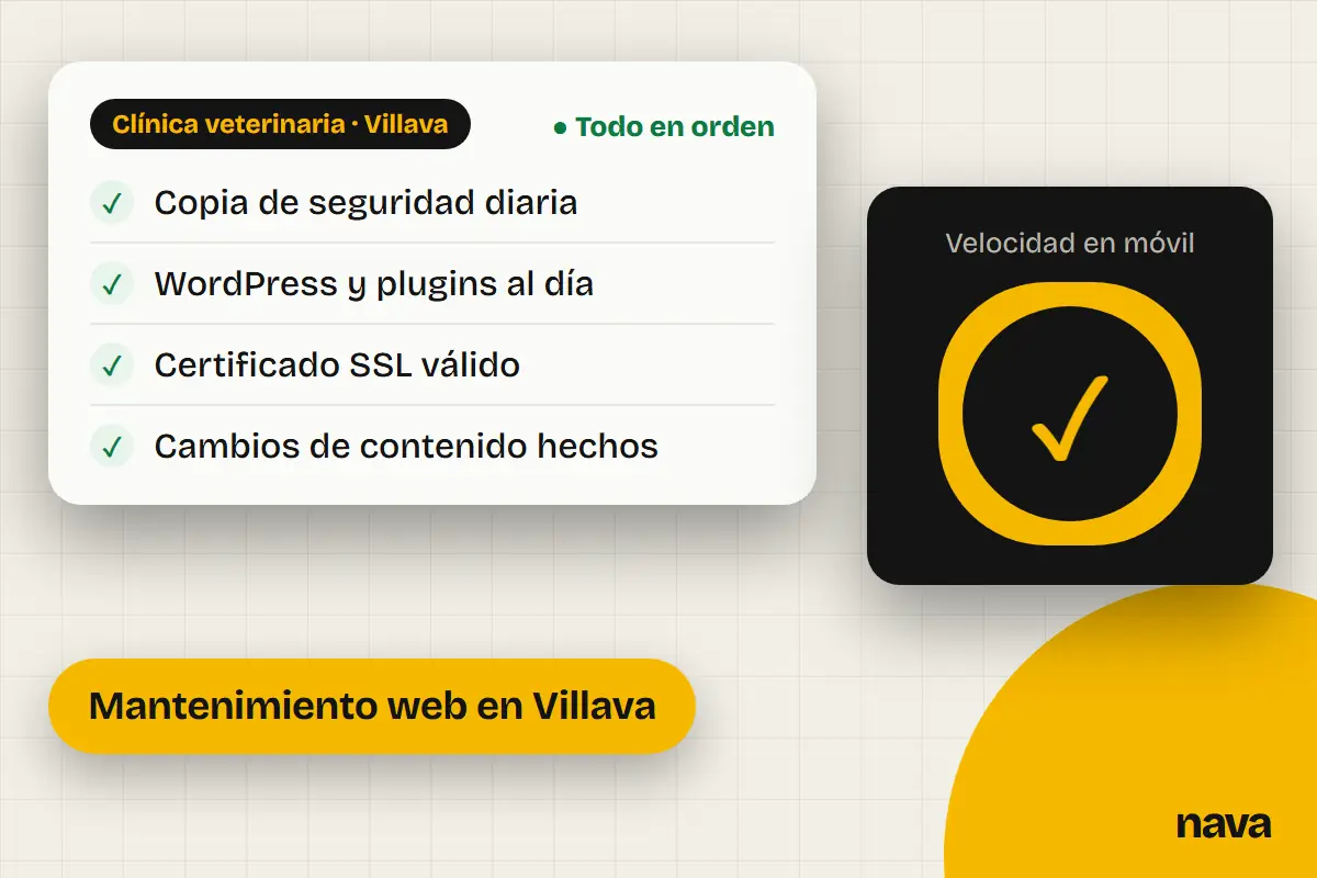 Panel de mantenimiento web de un negocio de clínica veterinaria de Villava