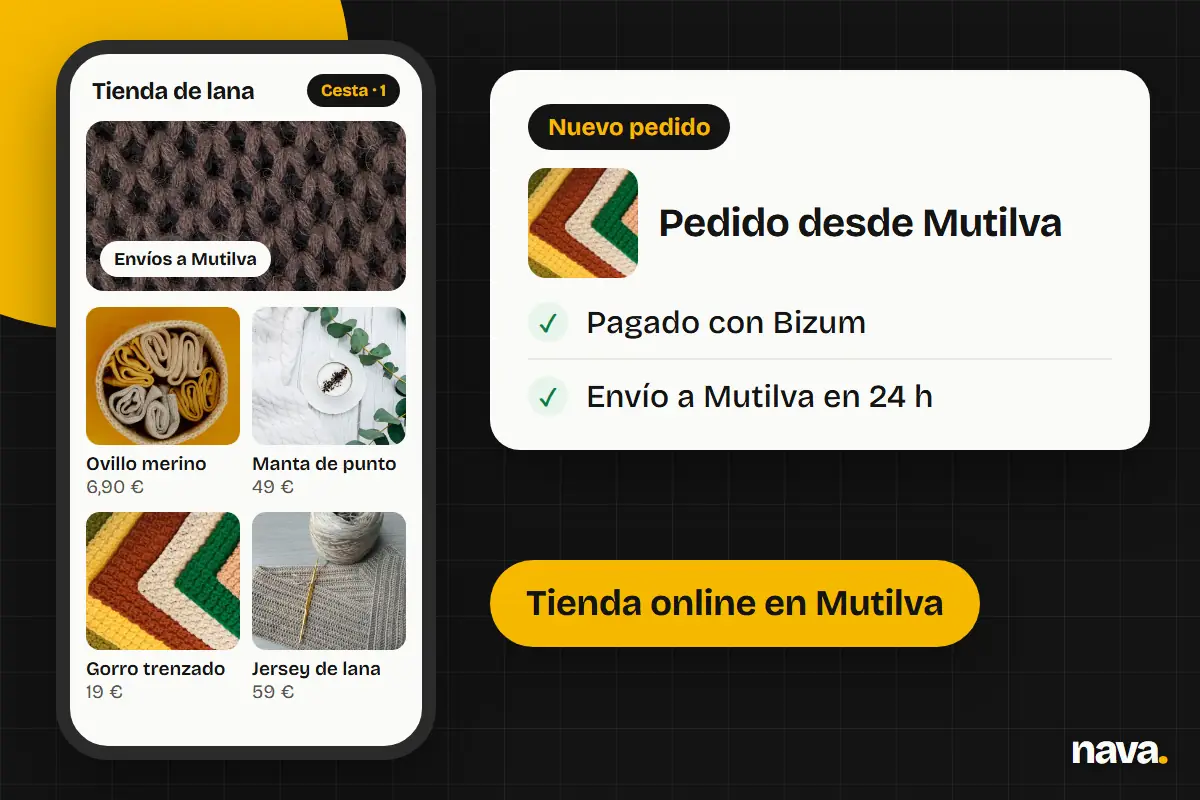 Tienda online en el móvil con un pedido de Mutilva