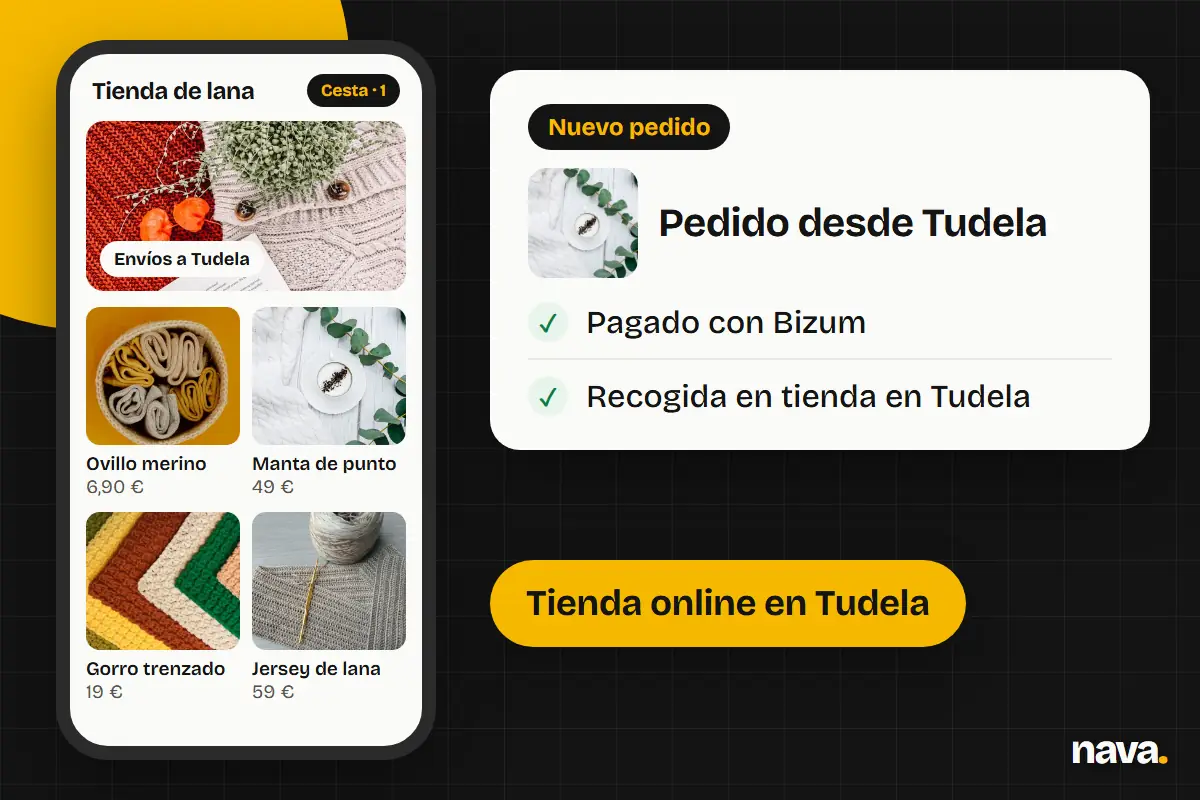 Tienda online en el móvil con un pedido de Tudela
